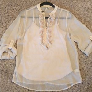 Lauren Conrad Pale Pink Rose Blouse